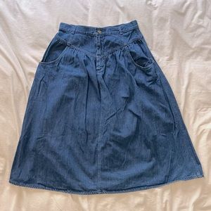 vintage denim maxi skirt
